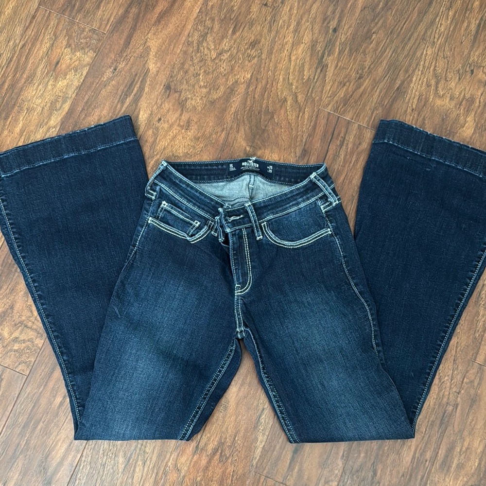 Hollister Blue Flare Wide Leg Jeans